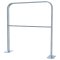 Lean-on hoop made of flat steel | 50 x 12 mm | in bent design | with cross bar | total width: 750 mm | hot-dip galvanized